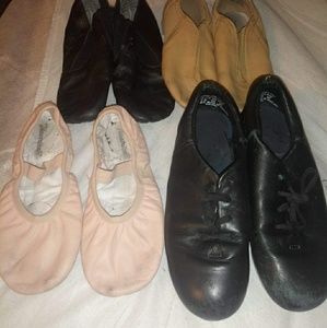 Dance shoes (ballet, tap and jazz)